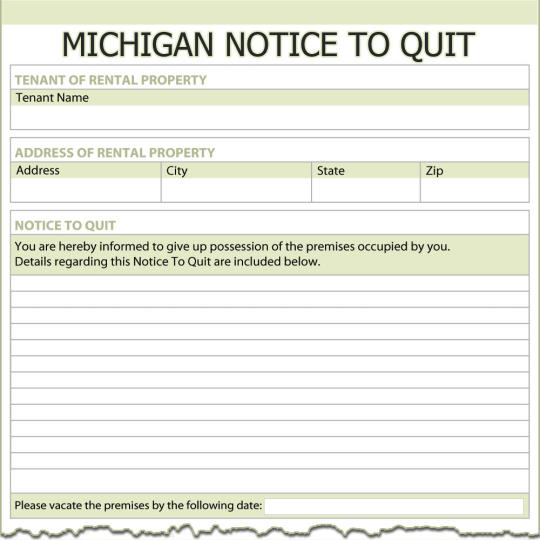 Michigan Notice To Quit