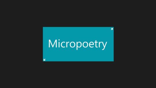 Micropoetry for Windows 8