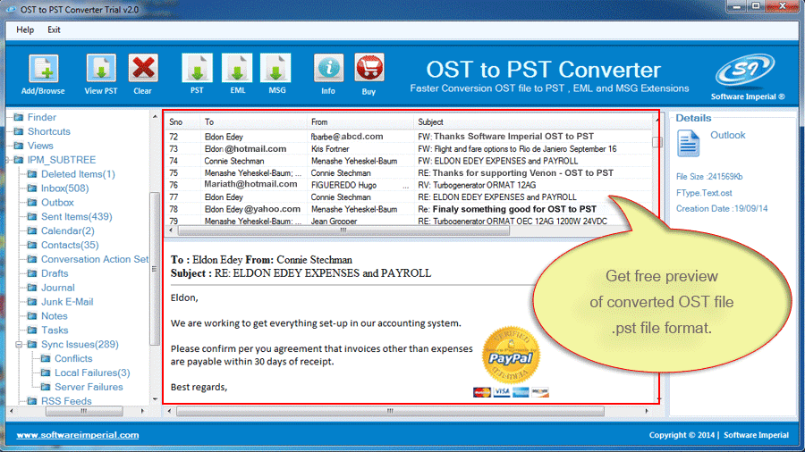 Microsoft OST to PST Converter Free Software