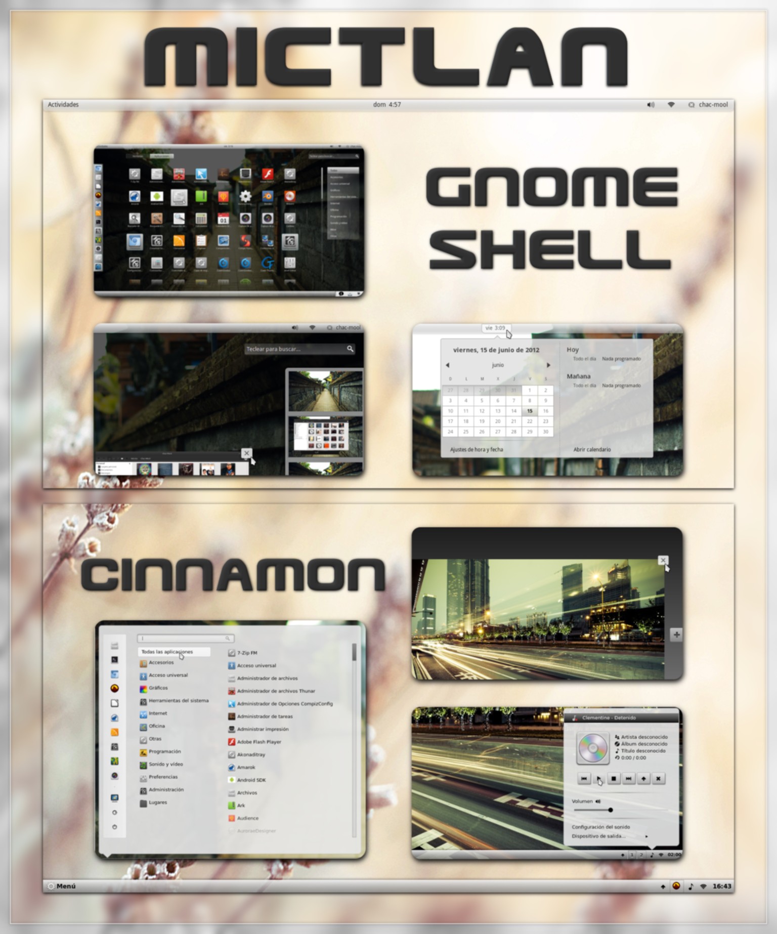 Mictlan GNOME Shell & Cinnamon theme