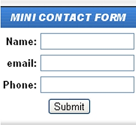 Mini Contact Form One Way