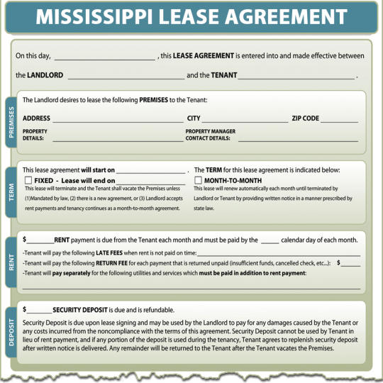 Mississippi Lease Agreement