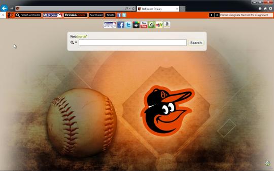 MLB Baltimore Orioles Browser Theme for Internet Explorer