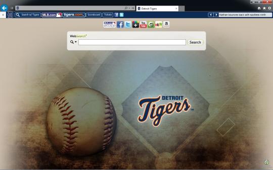 MLB Detroit Tigers Theme for Internet Explorer