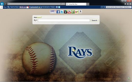 MLB Tampa Bay Rays Theme for Internet Explorer