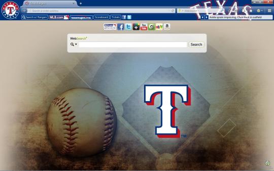 MLB Texas Rangers Theme for Firefox