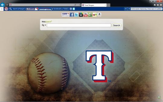 MLB Texas Rangers Theme for Internet Explorer