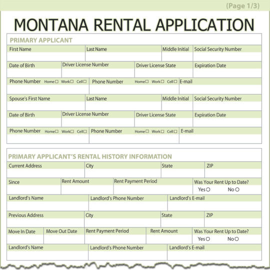 Montana Rental Application