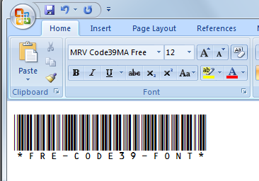 Morovia Free Code39 Barcode Font