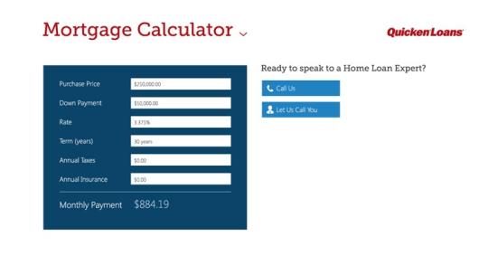 Mortgage Calculator by Quicken Loans for Windows 8