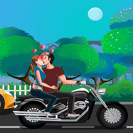 Motorcycle Kissing