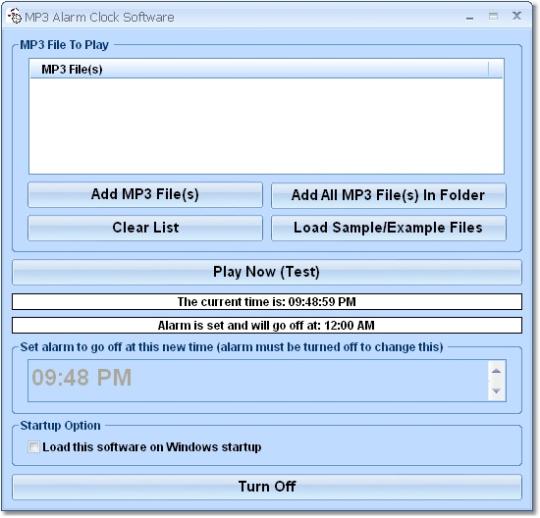 MP3 Alarm Clock Software