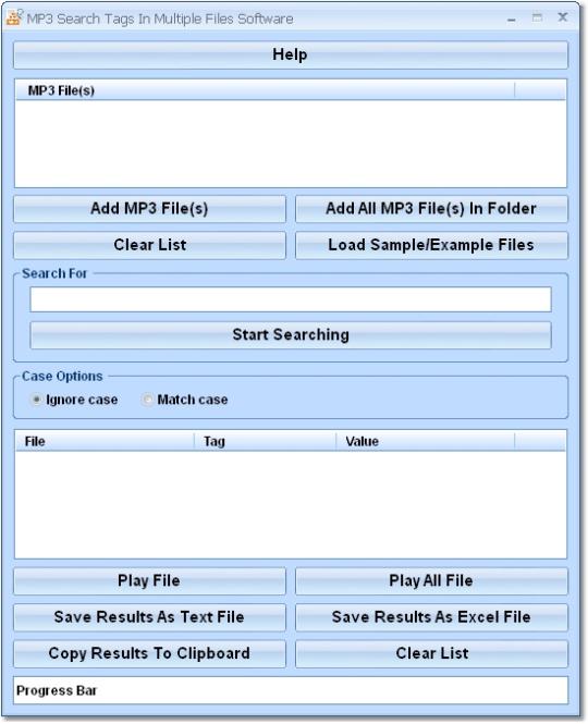 MP3 Search Tags In Multiple Files Software