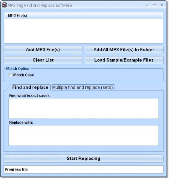 MP3 Tag Find and Replace Software
