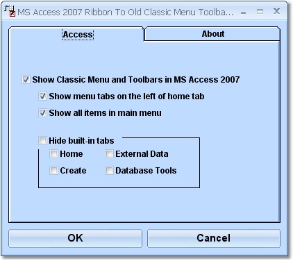 MS Access 2007 Ribbon To Old Classic Menu Toolbar Interface Software