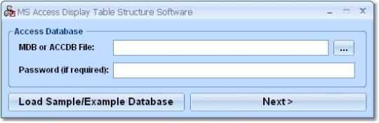 MS Access Display Table Structure Software