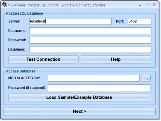 MS Access PostgreSQL Import, Export & Convert Software