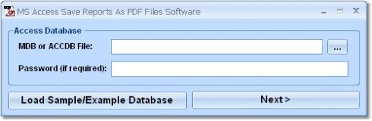 MS Access Save Reports As PDF Files Software