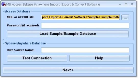 MS Access Sybase iAnywhere Import, Export & Convert Software