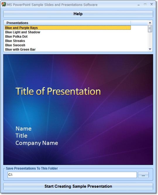 MS PowerPoint Sample Slides and Presentations Software