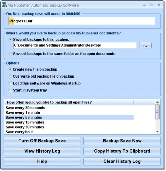 MS Publisher Automatic Backup Software