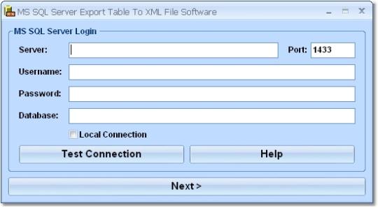 MS SQL Server Export Table To XML File Software