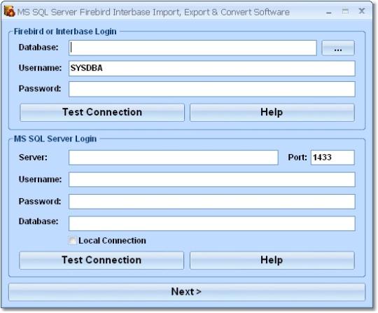 MS SQL Server Firebird Interbase Import, Export & Convert Software