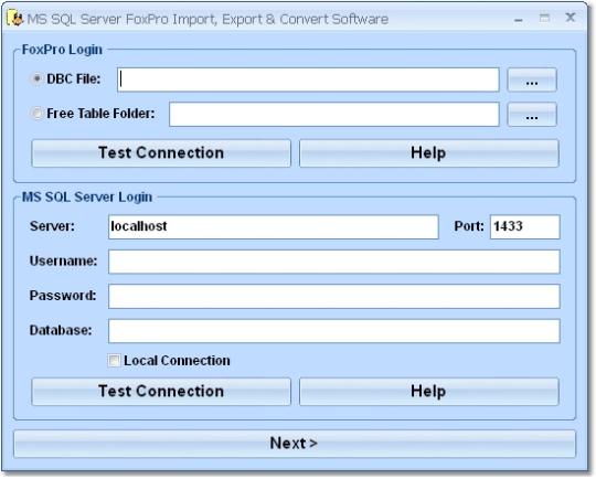 MS SQL Server FoxPro Import, Export & Convert Software