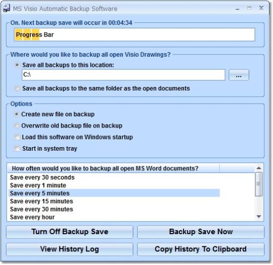 MS Visio Automatic Backup Software