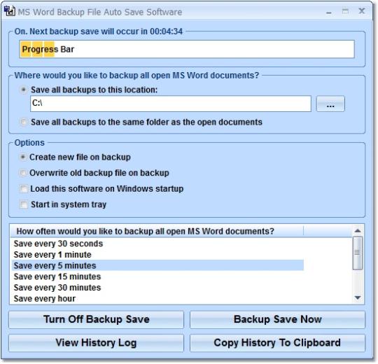 MS Word Backup File Auto Save Software