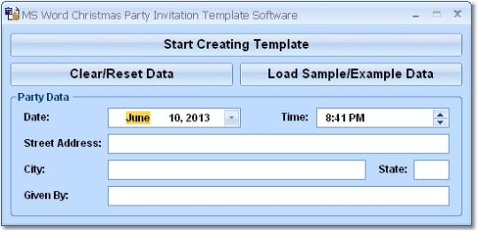 MS Word Christmas Party Invitation Template Software