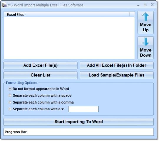 MS Word Import Multiple Excel Files Software