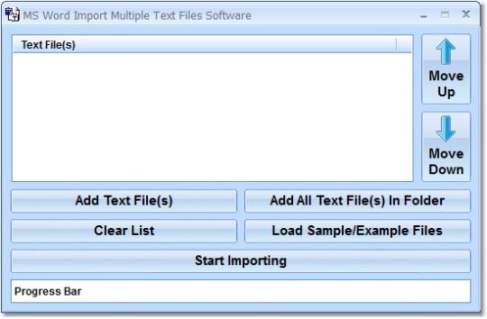 MS Word Import Multiple Text Files Software