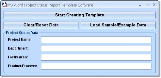 MS Word Project Status Report Template Software