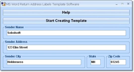 MS Word Return Address Labels Template Software