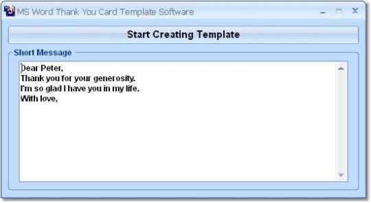 MS Word Thank You Card Template Software