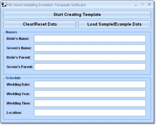 MS Word Wedding Invitation Template Software