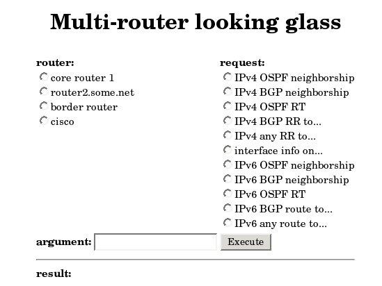Multi-router looking glass for PHP