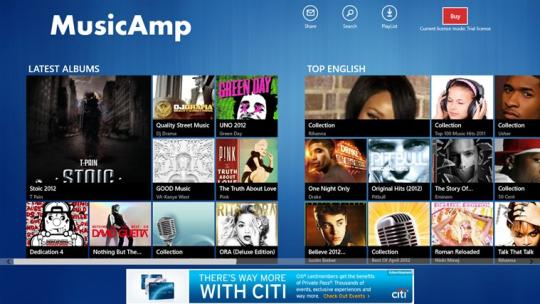 MusicAmp for Windows 8