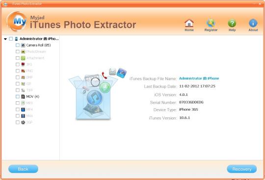 MyJad iTunes Photo Extractor