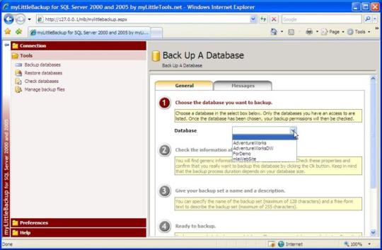 myLittleBackup for MS SQL Server