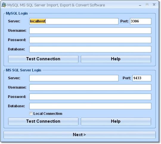 MySQL MS SQL Server Import, Export & Convert Software