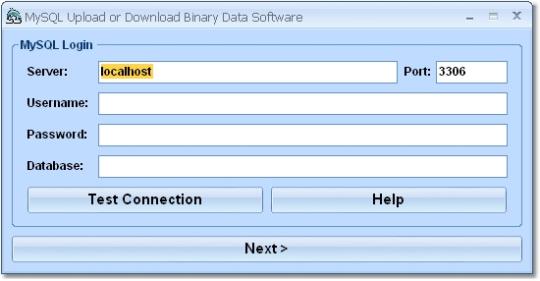 MySQL Upload or Download Binary Data Software