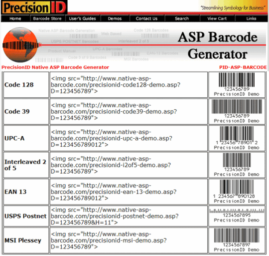 Native ASP Barcode Generator
