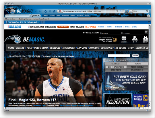 NBA Orlando Magic Firefox Theme