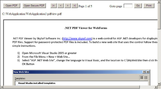 .NET PDF Viewer for WebForms