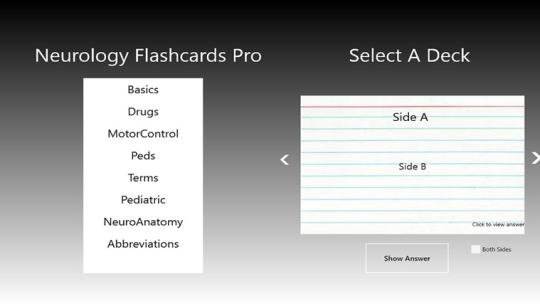 Neurology Flashcards Pro for Windows 8