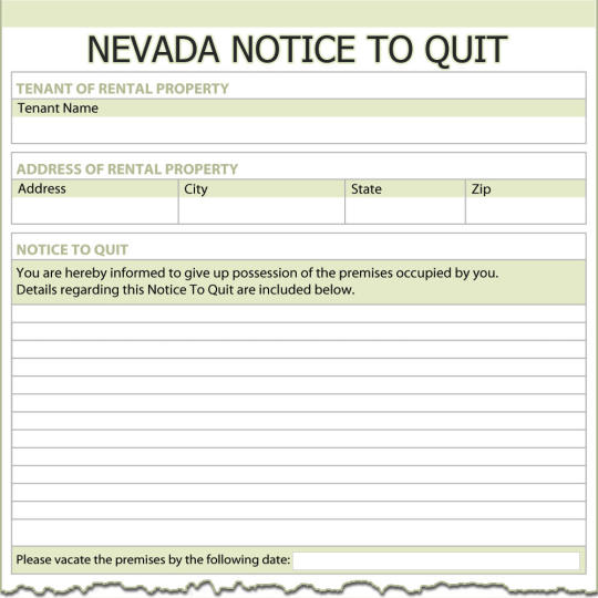 Nevada Notice To Quit