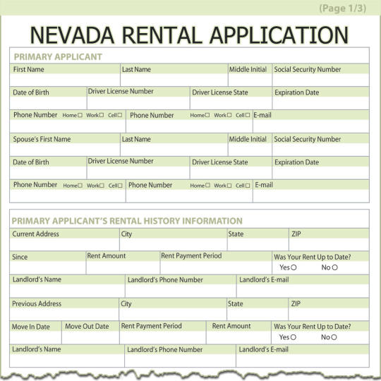 Nevada Rental Application
