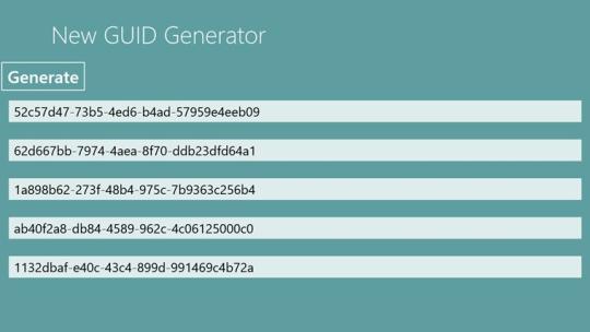 New GUID Generator for Windows 8